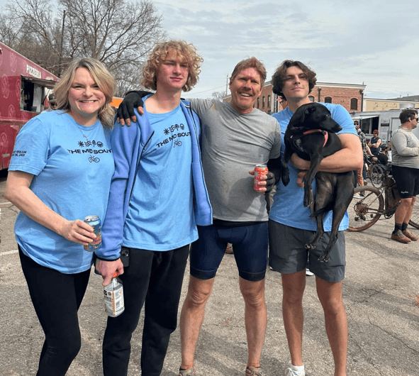 Michael with family and friends at a community event in Stillwater